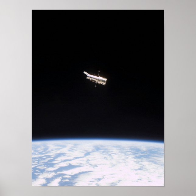 View of Hubble Space Telescope from Columbia Poster (Front)