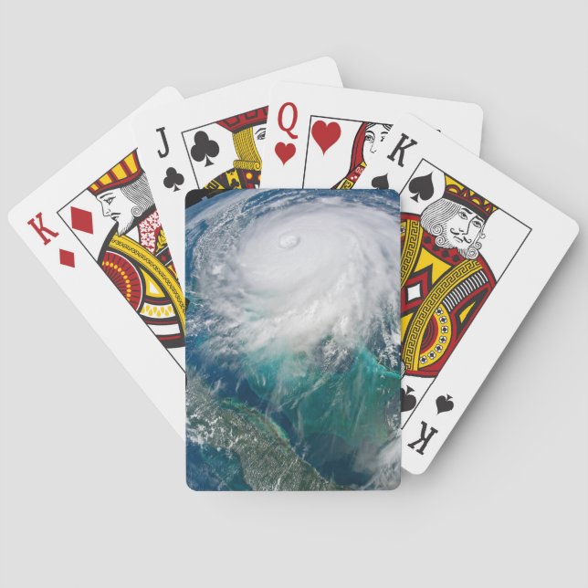 View Of Hurricane Dorian. Poker Cards (Back)