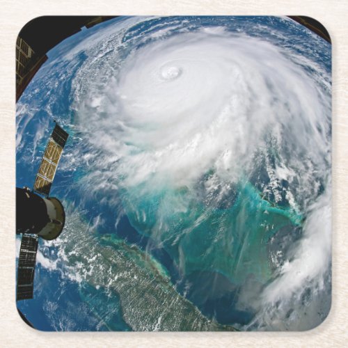 View Of Hurricane Dorian Square Paper Coaster