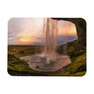 View of Iceland Seljalandsfoss Waterfall Magnet