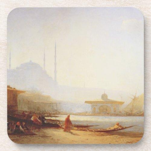 View of Istanbul 1864 oil on canvas Drink Coaster