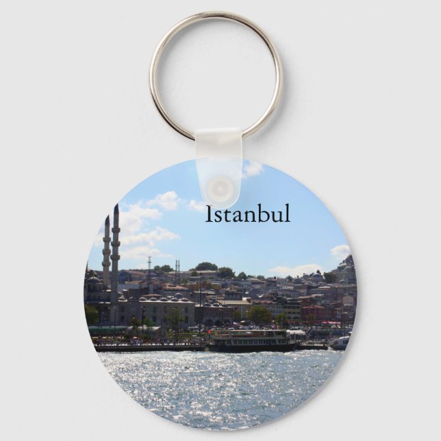 View of Istanbul Harbor Keychain (Front)