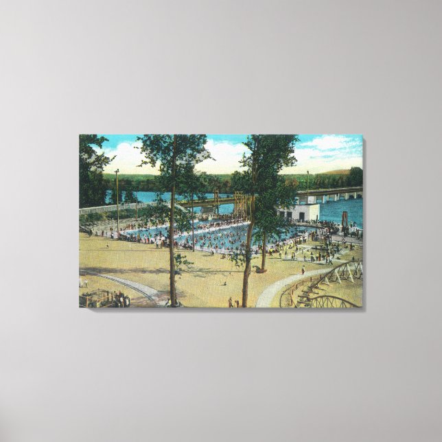 View of Jantzen Beach Swimming Pools Canvas Print (Front)