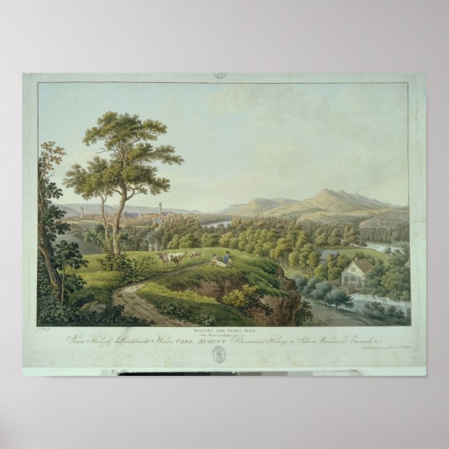 View of Jena from Rasenhuehlberg, c.1810 Poster (Front)