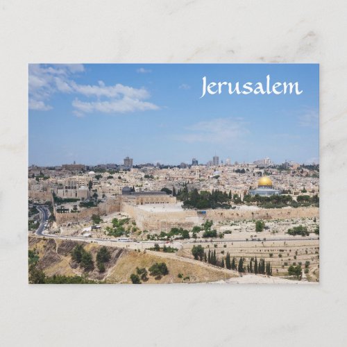 View of Jerusalem Old City Israel Postcard