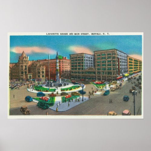 View of Lafayette Square and Main Street Poster