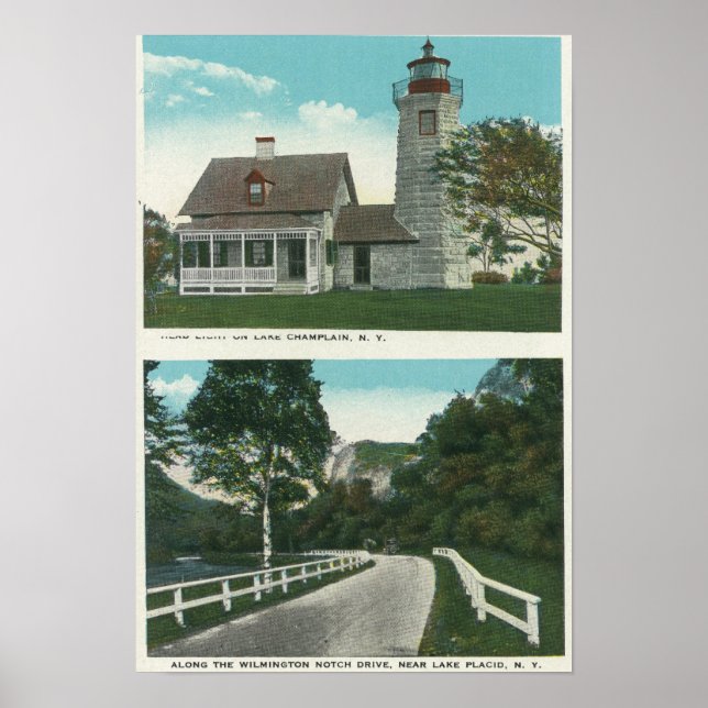 View of Lake Champlain Lighthouse Poster (Front)