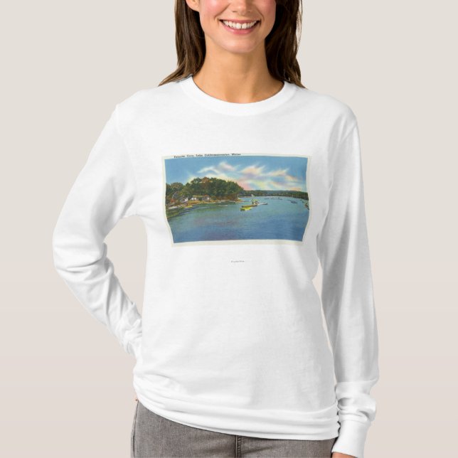 View of Lake Cobbosseecontee in Pernette Cove T-Shirt (Front)
