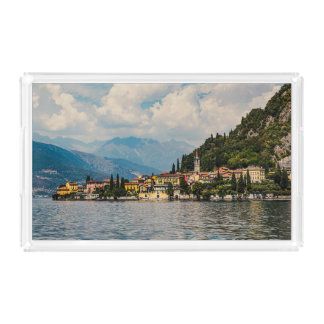 View of Lake Como Acrylic Tray