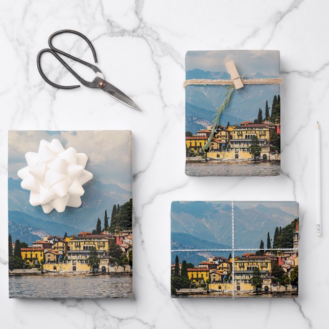 View of Lake Como Wrapping Paper Sheets (Front)