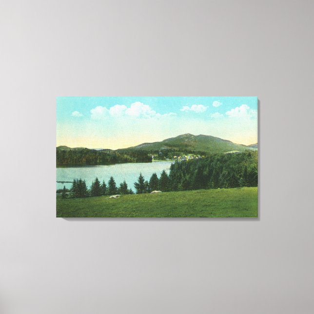 View of Lake Flower with Mt. Baker in Distance Canvas Print (Front)