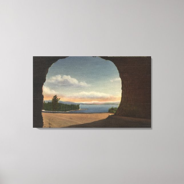 View of Lake from Cave Rock Tunnel Canvas Print (Front)