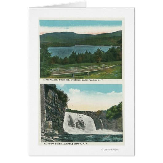 View of Lake from Mt Whitney, Rainbow Falls Cards (Front)