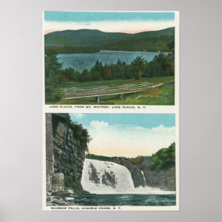 View of Lake from Mt Whitney, Rainbow Falls Poster