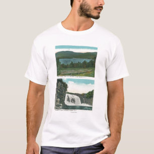 View of Lake from Mt Whitney, Rainbow Falls T-Shirt