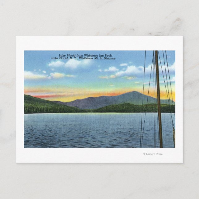 View of Lake from Whiteface Inn Dock Postcard (Front)