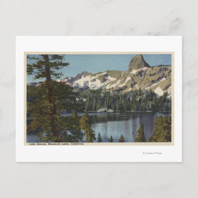 View of Lake George & High Sierra Postcard (Front)