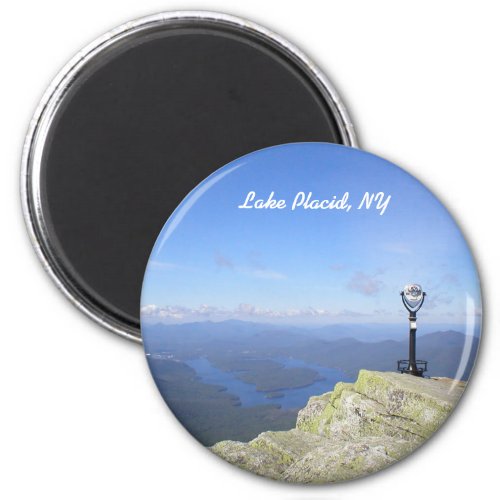 View of Lake Placid NY Round Magnet