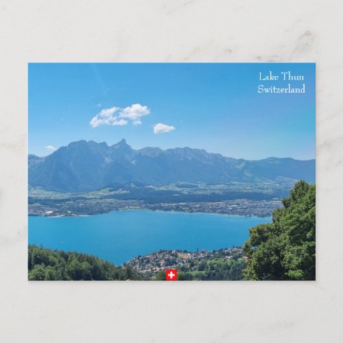 View of Lake Thun Switzerland Postcard