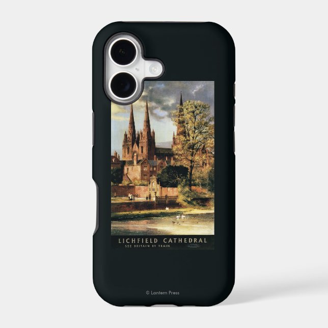 View of Lichfield Cathedral Iphone Case (Back)