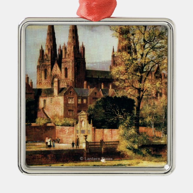 View of Lichfield Cathedral Metal Ornament (Front)