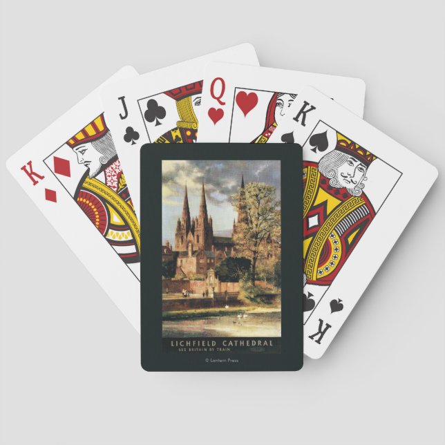 View of Lichfield Cathedral Poker Cards (Back)