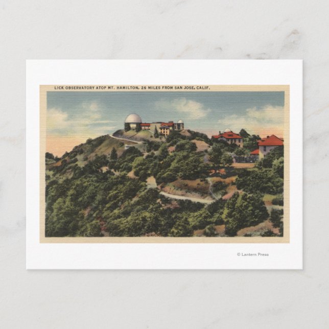 View of Lick Observatory on Mt. Hamilton Postcard (Front)