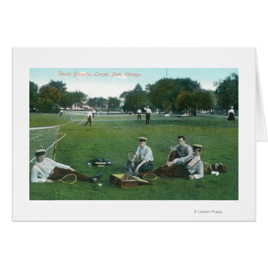 View of Lincoln Park Tennis GroundsChicago, IL Cards (Front Horizontal)
