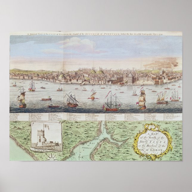 View of Lisbon, 1755 Poster (Front)