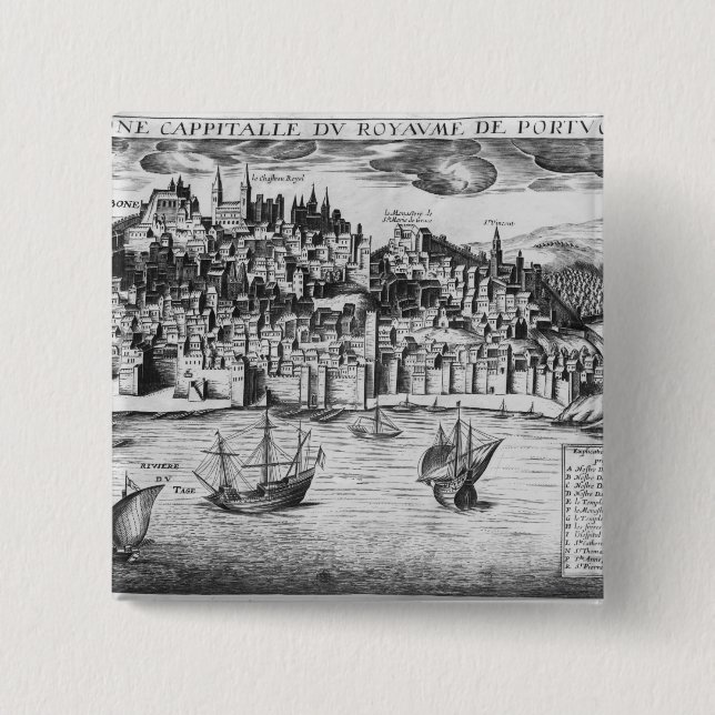 View of Lisbon Button (Front)
