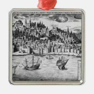 View of Lisbon Metal Ornament
