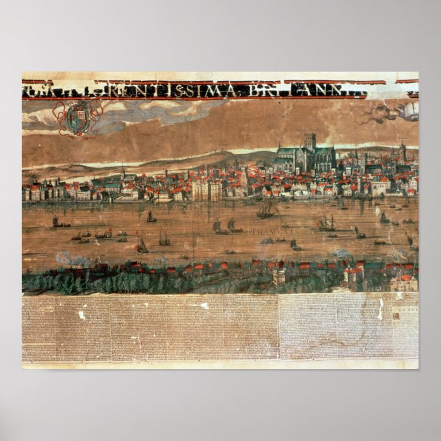 View of London with the Swan Poster (Front)