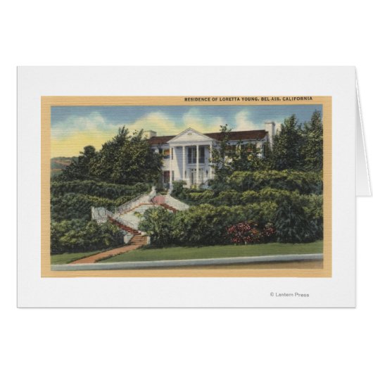 View of Loretta Young's Residence Cards (Front Horizontal)