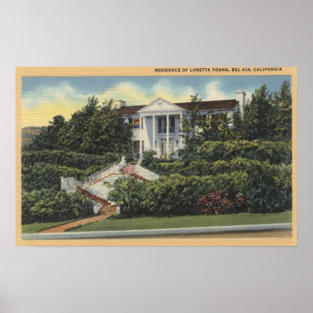 View of Loretta Young's Residence Poster (Front)