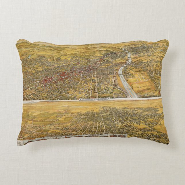 View Of Los Angeles, 1894 Decorative Pillow (Front)