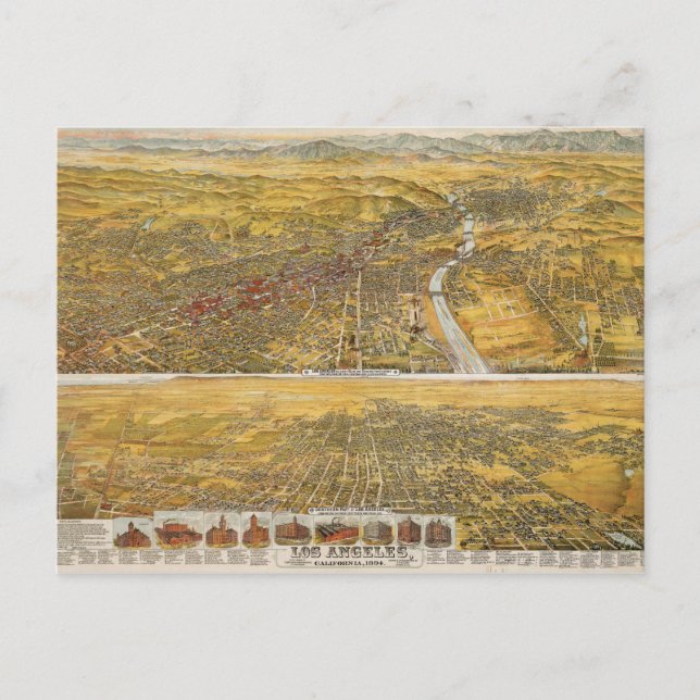 View Of Los Angeles, 1894 Postcard (Front)