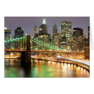 View of Lower Manhattan and the Brooklyn Bridge Cards
