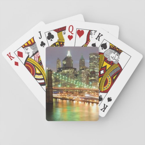 View of Lower Manhattan and the Brooklyn Bridge Playing Cards