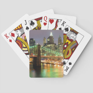 View of Lower Manhattan and the Brooklyn Bridge Poker Cards