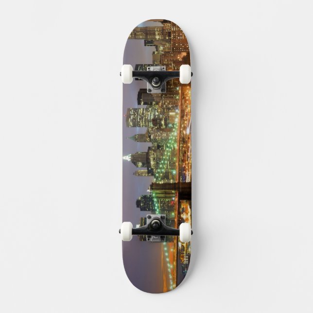 View of Lower Manhattan and the Brooklyn Bridge Skateboard (Front)