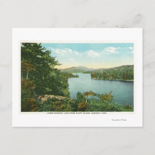 View of Lower Saranac Lake from Bluff Island Postcard