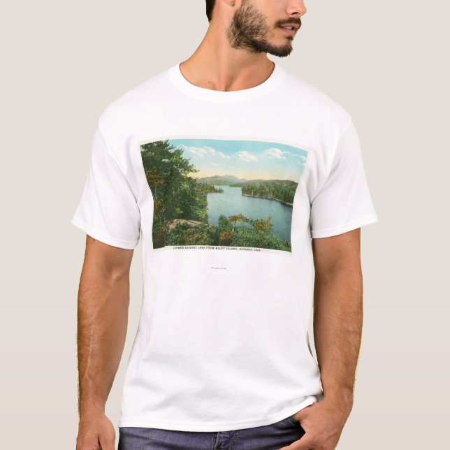 View of Lower Saranac Lake from Bluff Island T-Shirt (Front)