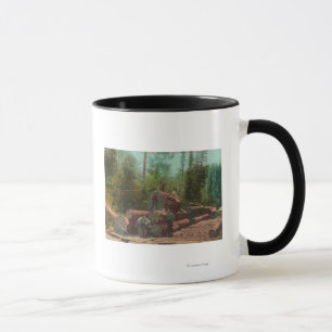View of Lumberjacks, Logging SceneSterling, CA Mug