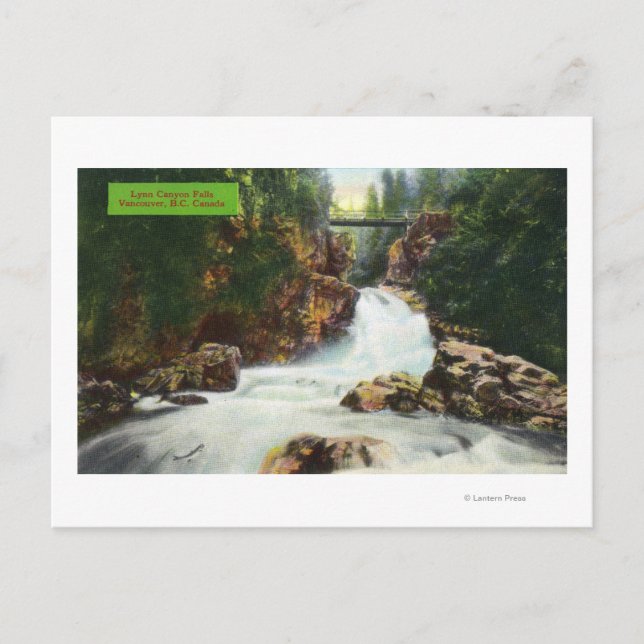 View of Lynn Canyon Falls Postcard (Front)
