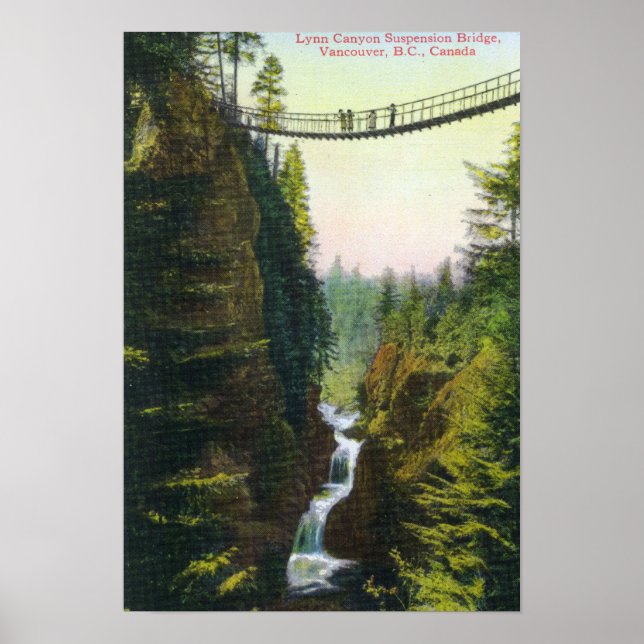 View of Lynn Canyon Suspension Bridge Poster (Front)
