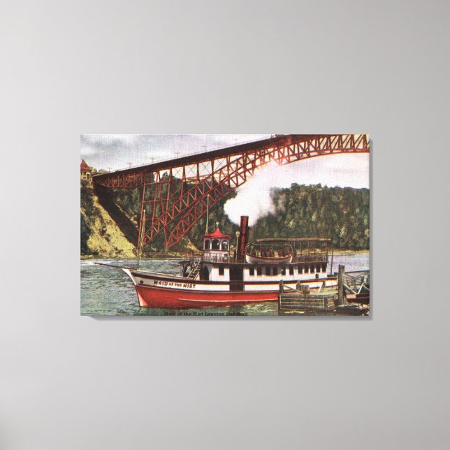 View of Maid of the Mist Boat Leaving Dock Canvas Print (Front)