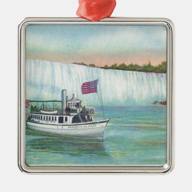 View of Maid of the Mist Boat Metal Ornament (Front)