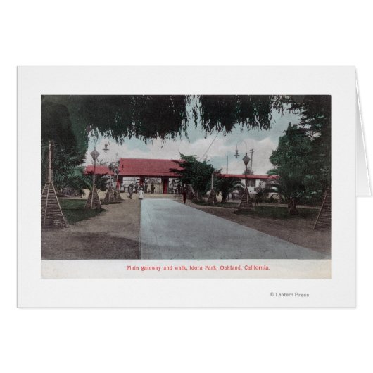 View of Main Gateway to Idora ParkOakland, CA Cards (Front Horizontal)