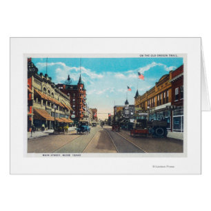 View of Main Street with Model-T Ford Cars Cards
