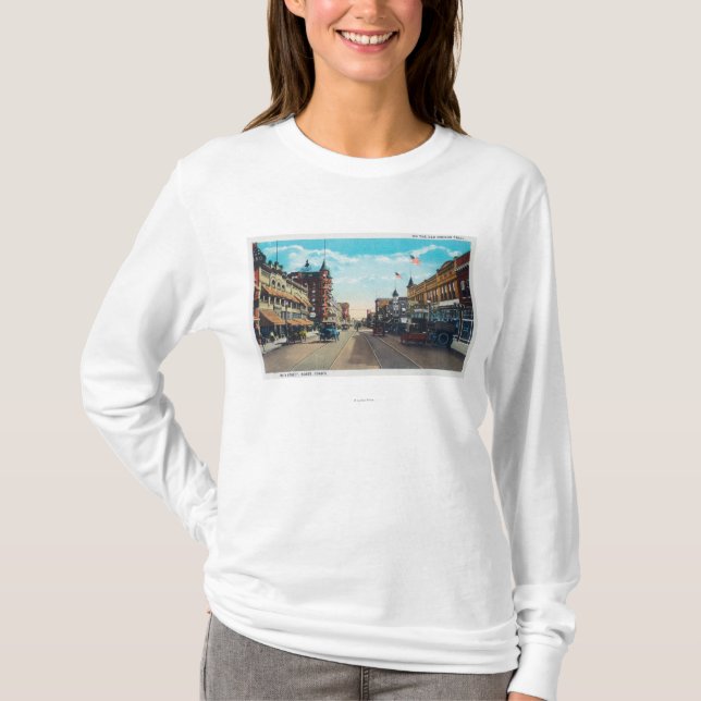 View of Main Street with Model-T Ford Cars T-Shirt (Front)